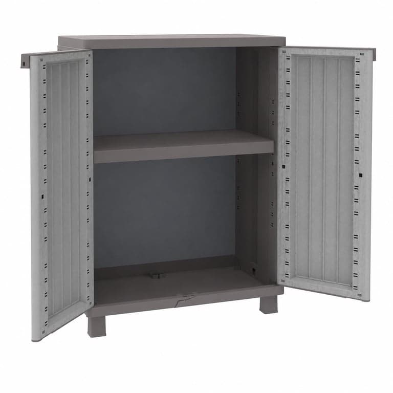 Terry JWood műanyag szekrény 1 belső polccal, 68x37,5x91,5 cm, szürke/taupe – — minimális sérülés a talprésznél (állapot: lásd a 2. képet)