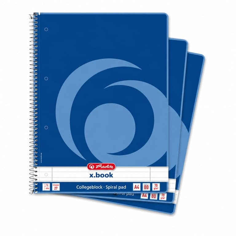 Herlitz x.book Collegeblock A4 vonalas spirálfüzet Lineatur 27 80 lapos 3 db-os csomag