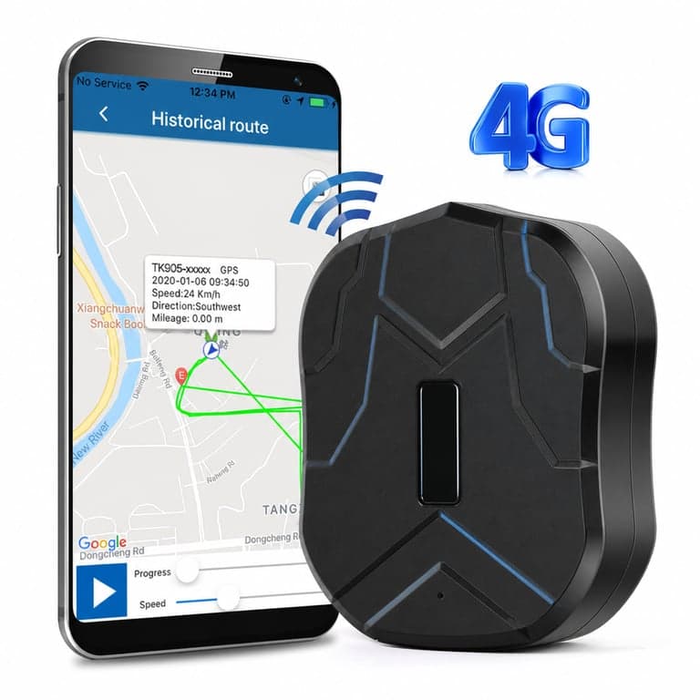 TKMARS TK905 4G GPS Nyomkövető Autóhoz 10000 mAh Akkumulátor — hibás, alkatrésznek: Bekapcsol a termék (állapot: lásd a 2. képet)
