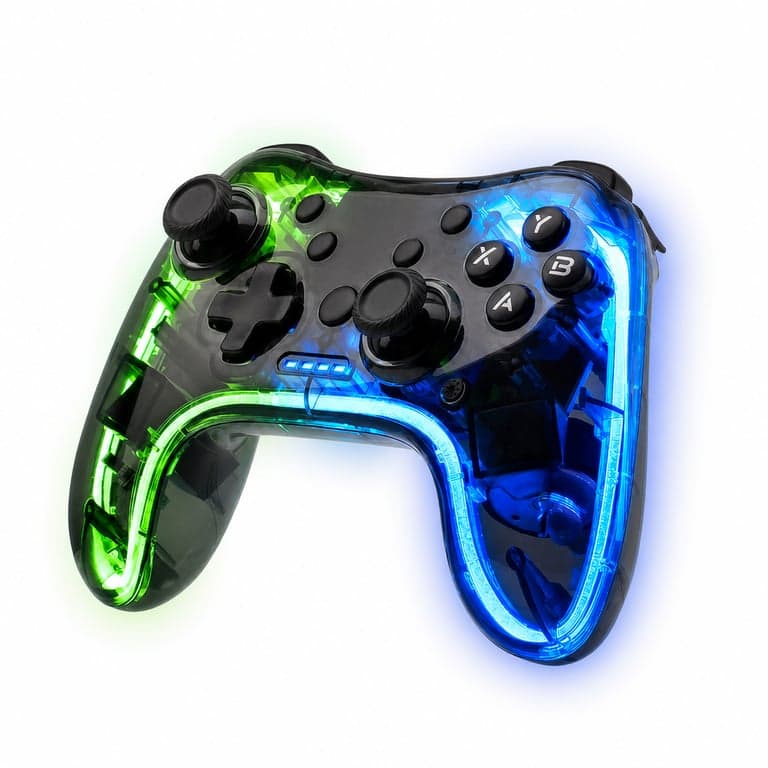 Mars Gaming MGPC professzionális átlátszó RGB gamepad, duális haptikus — A termék gyáricsomagolás nélkül (állapot: lásd a 2. képet)