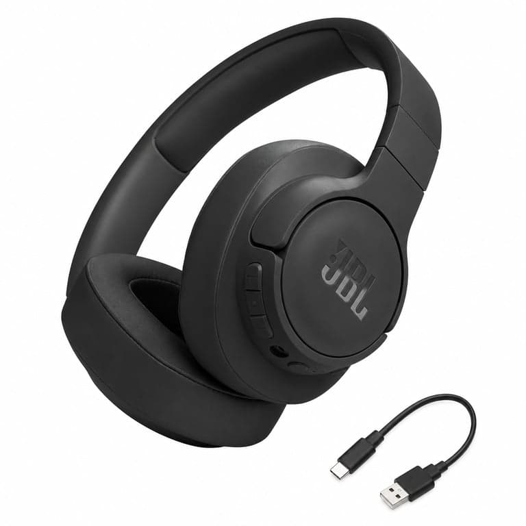 JBL Tune 770 NC Bluetooth fejhallgató adaptív zajszűréssel — hibás, alkatrésznek: bal fülhallgató néma (állapot: lásd a 2. képet)