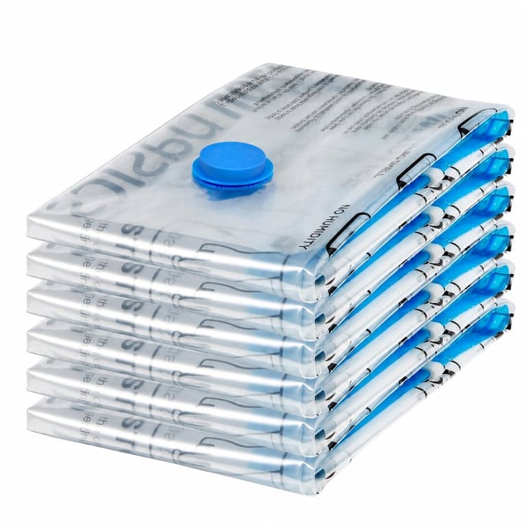 Amazon Basics Vákuumzsák Ruhákhoz Légmentes Szeleppel és Kézipumpával, Jumbo, 6 db — kézi pumpa nélkül (állapot: lásd a 2. képet)