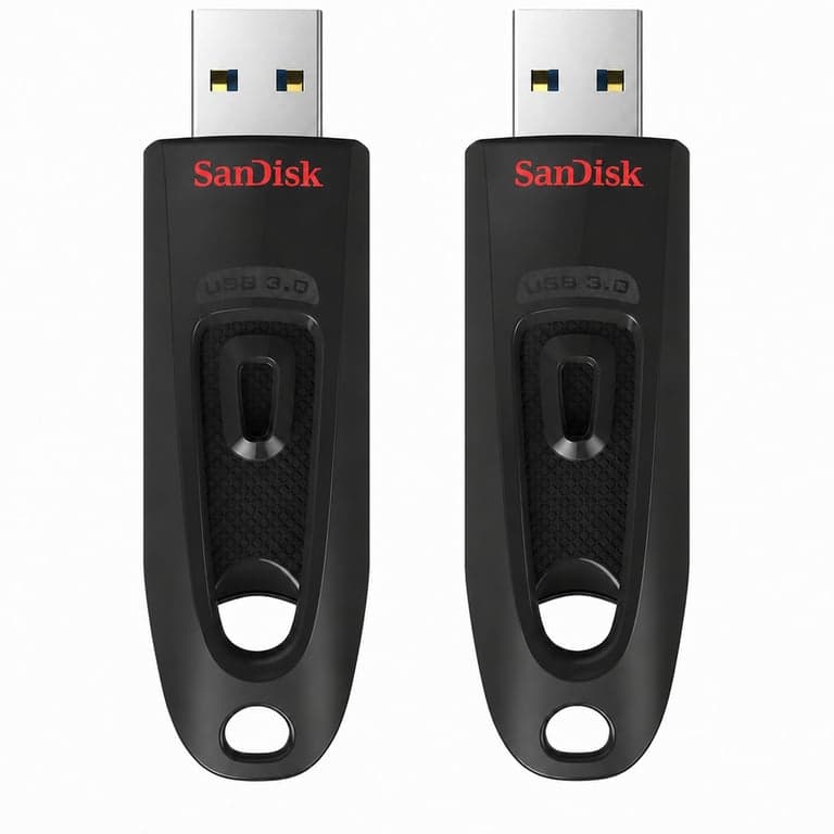 SanDisk Ultra USB 3.0 pendrive 64 GB fekete csomag helyett 2 db elérhető 130 MB/s adatátvitel jelszavas védelemmel