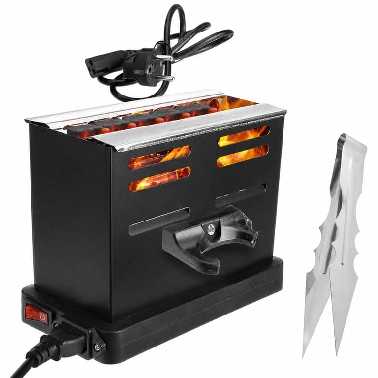 RANJIMA Elektromos Széngyújtó 800W Grillgyújtó Mini Szénkemence Kültéri Faszén Gyújtó — törött fogantyú nélkül (állapot: lásd a 2. képet)