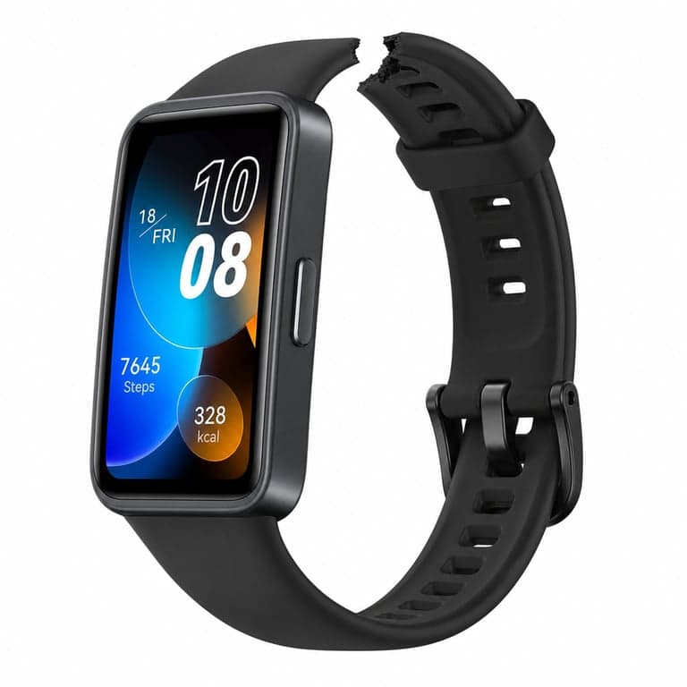 HUAWEI Band 8 Okosóra Midnight Black színben — alkatrésznek / bontóra: toltő nincs hozzá és a szíj szakadt (állapot: lásd a 2. képet)