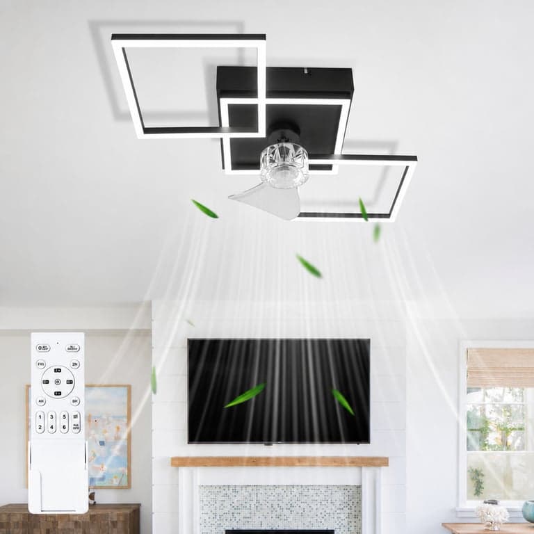 Homefire Modern LED Mennyezeti Ventilátor Lámpával — hibás, részben működik: ventillátor egyik propellere törött (állapot: lásd a 2. képet)