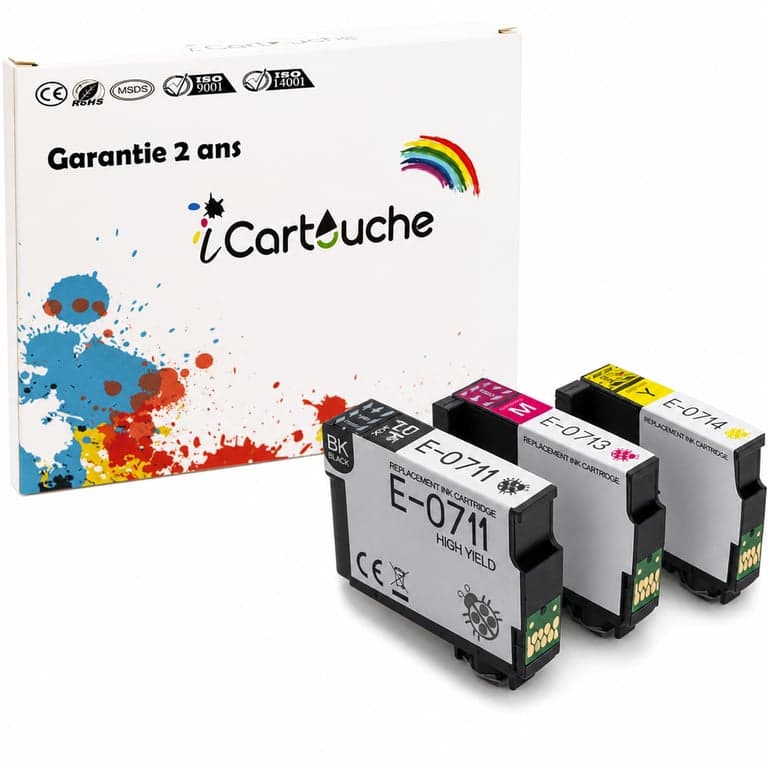 icartouche Kompatibilis Tintapatron Epson T0715 Stylus D120 DX4050 DX5050 — Cián kompatibilis tintapatron nélkül (állapot: lásd a 2. képet)