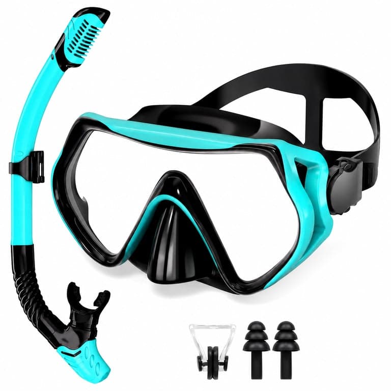 SUNTRIVA Snorkel Szett 180° Panorámás HD Búvárszemüveg Felnőtteknek és Gyerekeknek Állítható — kistáska nélkül (állapot: lásd a 2. képet)
