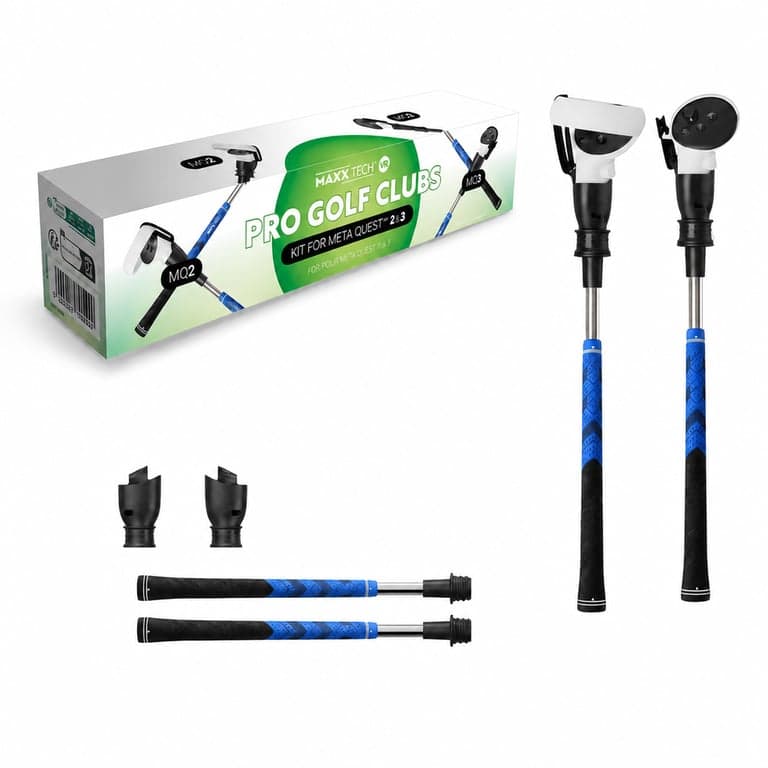 Maxx Tech VR Pro Golf Clubs Kit Meta Quest 2 és 3/3S kontrollerhez, 2 db golfütő, Golf+/Golf5/eClub (állapot: lásd a 2. képet)