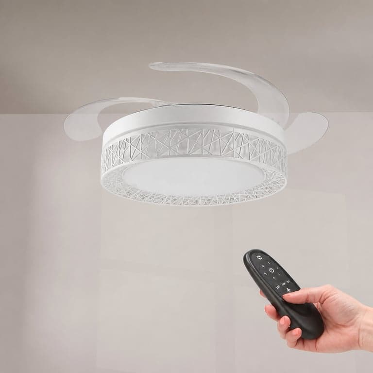 M mimotec fehér LED mennyezeti ventilátor 66W CCT szabályozható fénnyel — Mennyezeti rögzítő elem hiányzik (állapot: lásd a 2. képet)