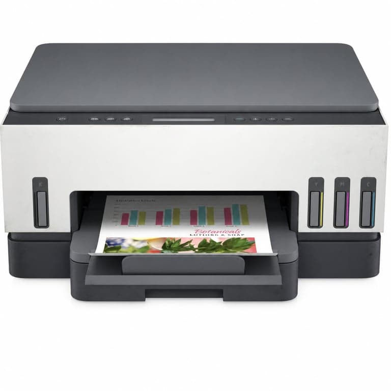 HP Smart Tank 7005 multifunkciós tintatankos nyomtató, szürke/fehér, WLAN, AirPrint, duplex — kifolyt tinta (állapot: lásd a 2. képet)