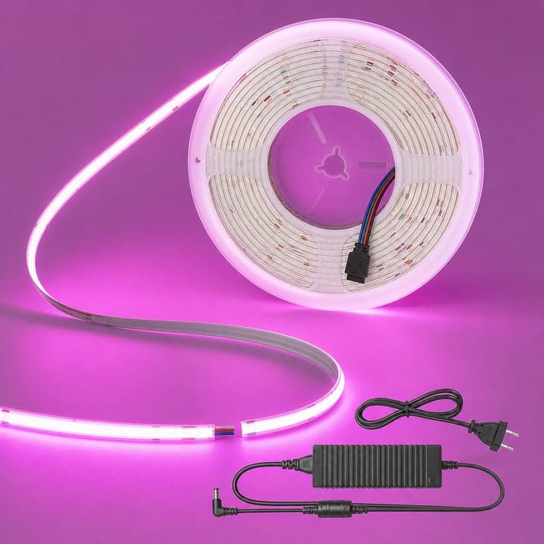 SUBOSI 10 m Smart COB LED szalag RGB, 24V WiFi, dimmelhető — hibás, alkatrésznek: két helyen szakadt LED-szalag (állapot: lásd a 2. képet)
