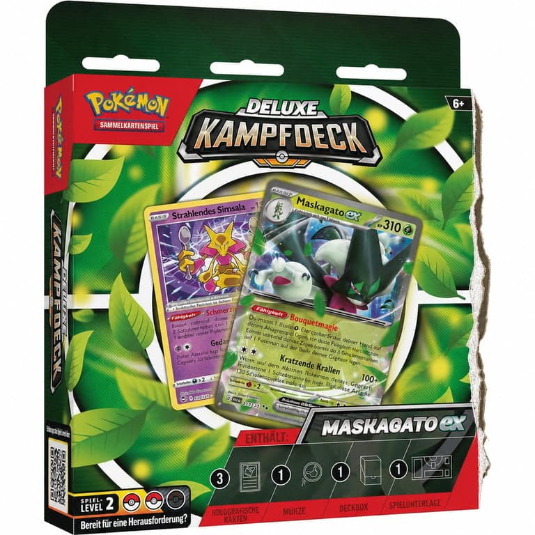 Pokémon Gyűjtői Kártyajáték Deluxe Csatapaklija Maskagato-ex – 60 Lapos Azonnal Játszható Pakli Holografikus Lapokkal, Deckboxszal és