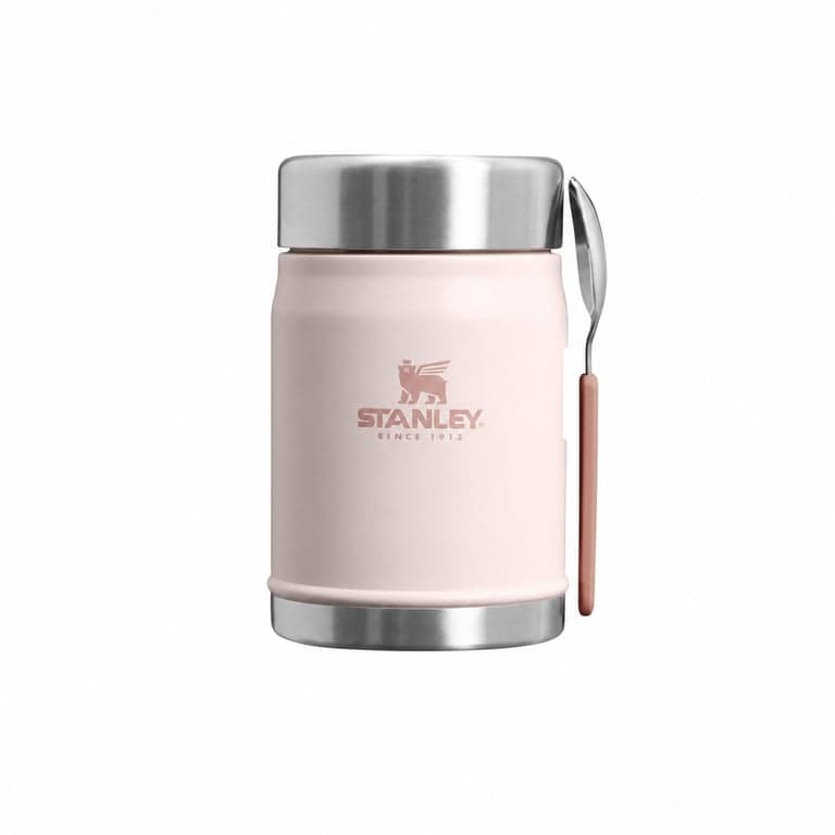 Stanley Classic Legendary ételtermosz 400 ml Rose Quartz színben kanállal, törött — törött kanáltartó nélkül (állapot: lásd a 2. képet)