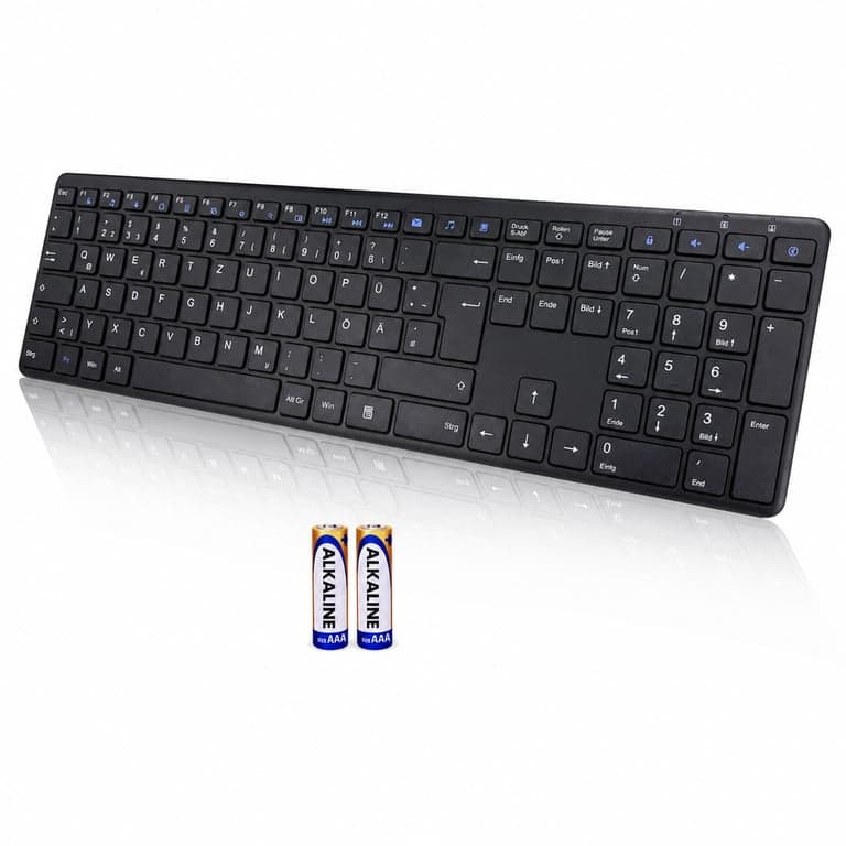 INFINMIND Vezeték nélküli billentyűzet, ultravékony csendes full-size kialakítás, 19 — USB vevő nélkül (állapot: lásd a 2. képet)