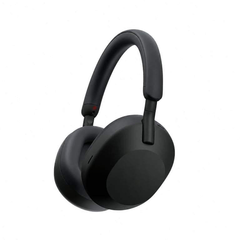 Sony WH-1000XM5 vezeték nélküli zajszűrős fejhallgató kemény tokkal, fekete, Bluetooth — A töltőkábel hiányzik (állapot: lásd a 2. képet)