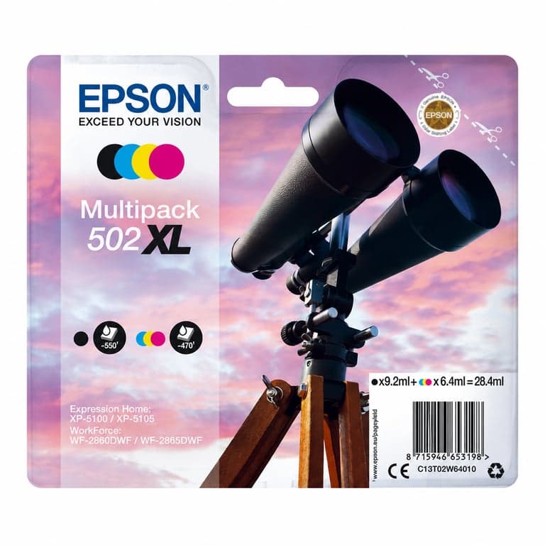 Epson 502XL eredeti nagy kapacitású tintapatron multipack, 3 db — a fekete tintapatron nem tartozék (állapot: lásd a 2. képet)