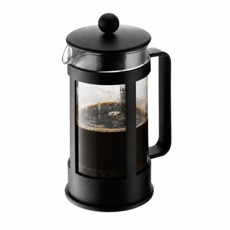 Bodum Kenya French Press kávéfőző 350 ml 3 csésze fekete manuális kávékészítő — belsejében látszik hogy használt (állapot: lásd a 2. képet)