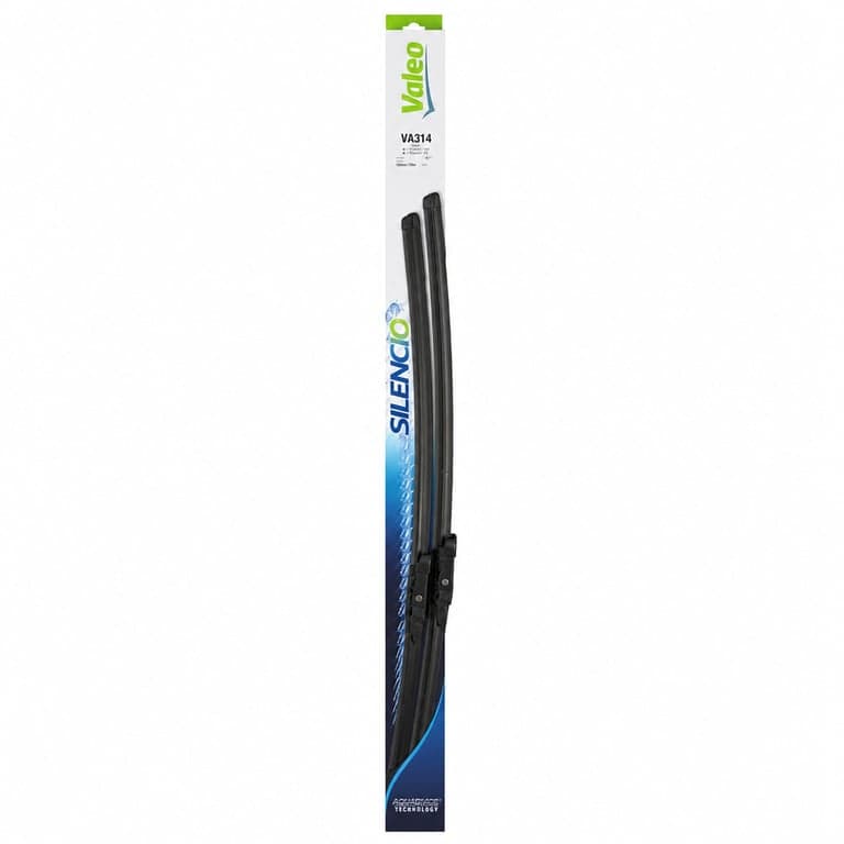 Valeo Silencio AquaBlade VA314 ablaktörlő lapát készlet 750 mm / 730 mm első — hiányzó gumiborítás, szakadt gumi (állapot: lásd a 2. képet)