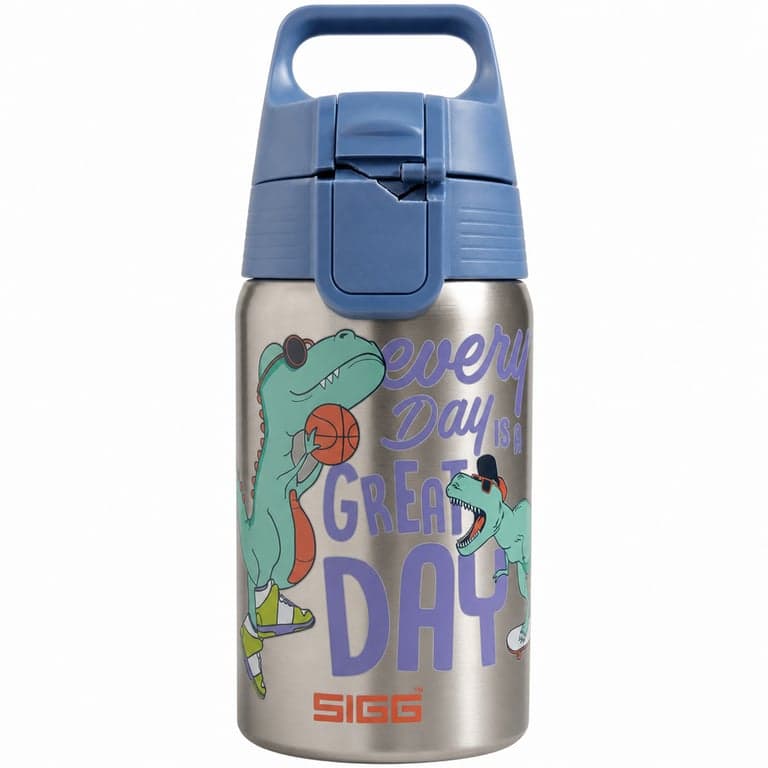 SIGG Shield One Great Day rozsdamentes acél gyerek kulacs 0,5 L — hibás, részben működik: Törött fedő zár (állapot: lásd a 2. képet)