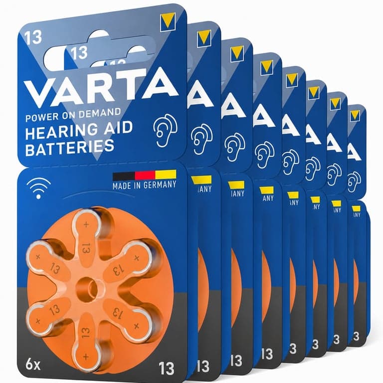 VARTA Power on Demand Hallókészülék Elem Type 13 Narancssárga 40 db hallókészülékhez Made in Germany