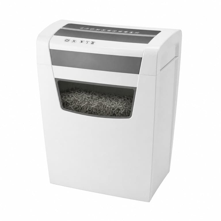 Leitz IQ Home Office P4 Iratmegsemmisítő, 10 lap, 23 literes tartály, TÜV+GS — papírelakadás a darálóban (állapot: lásd a 2. képet)