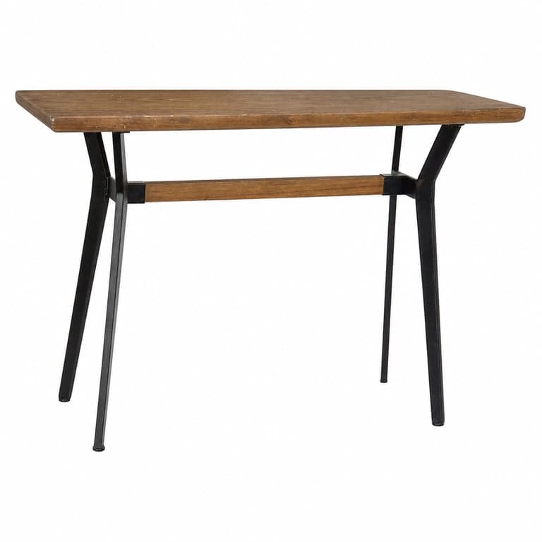 DKD Home Decor konzolasztal fa asztallap fekete fém lábakkal, előszobai és nappalai — Enyhe használati nyomok (állapot: lásd a 2. képet)