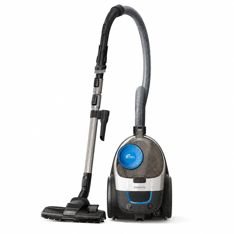 Philips PowerPro Compact FC9332/09 porzsák nélküli porszívó, 750 W, PowerCyclone 5, H13 — A porzsák koszos (állapot: lásd a 2. képet)