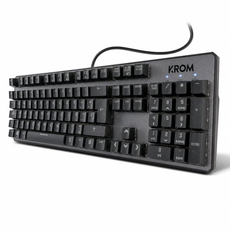 KROM Kernel Mechanikus Gaming Billentyűzet – Spanyol Kiosztás, RGB LED — poros, hajszálas billentyűzet (állapot: lásd a 2. képet)
