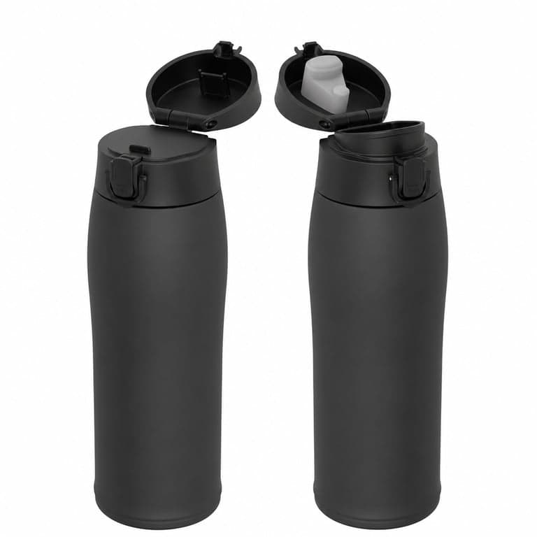 Super Sparrow rozsdamentes acél termoszpalack 750 ml, szívószálas tetővel, BPA-mentes, fekete - Hiányzik a (állapot: lásd a 2. képet)