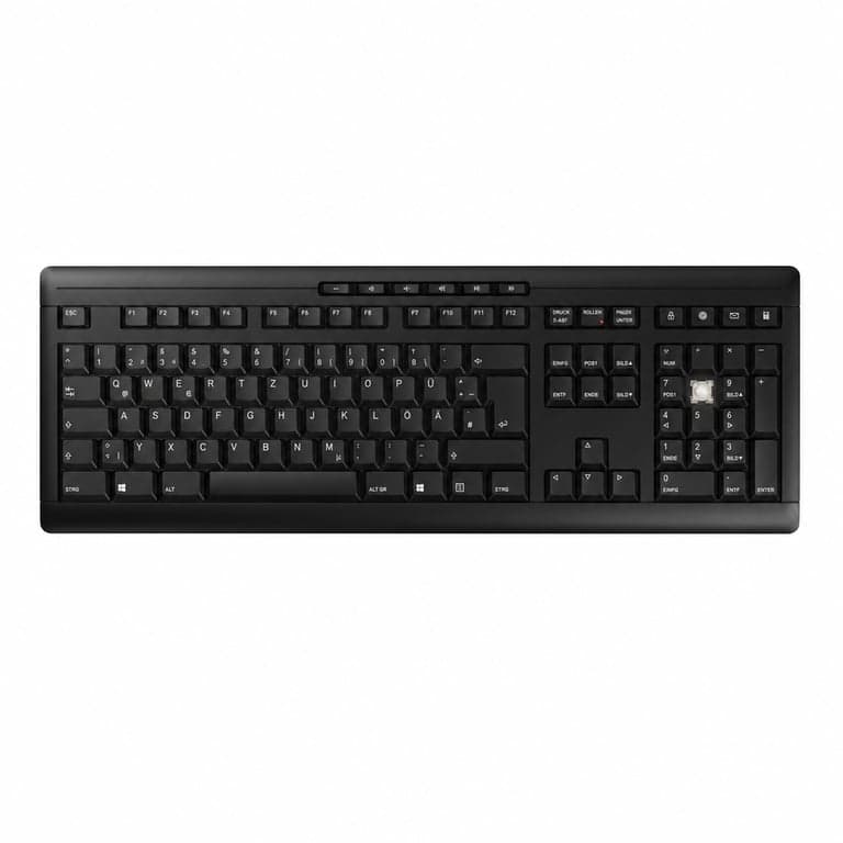 CHERRY Stream Wireless billentyűzet fekete, német kiosztás, vezeték nélküli, hiányos és használt állapot