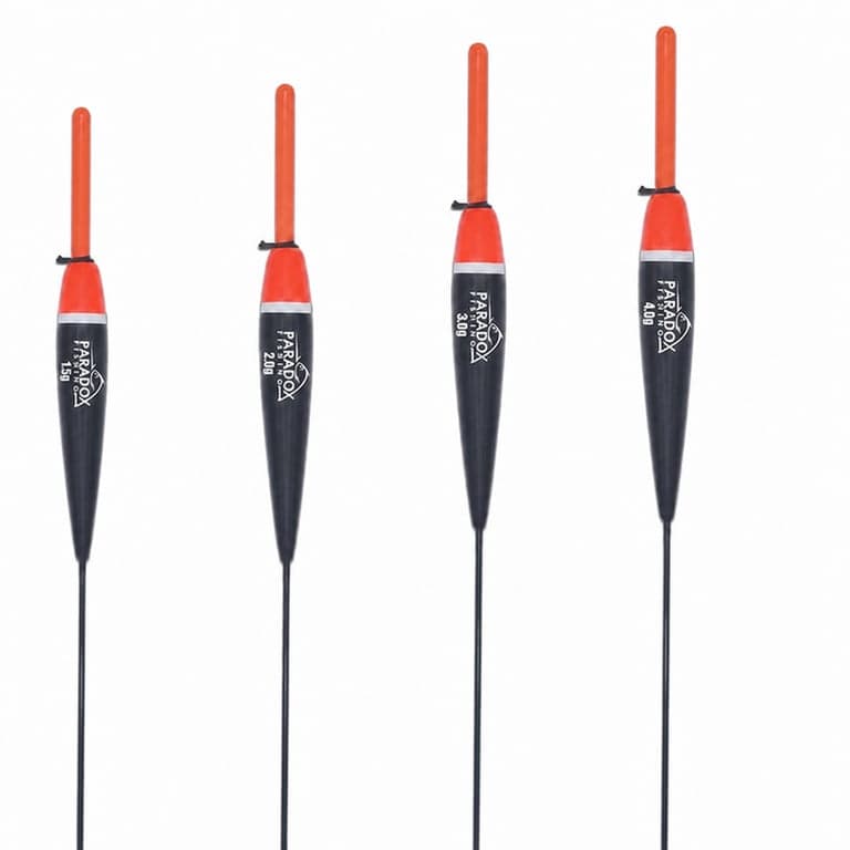 Paradox Fishing Úszó Készlet 4 db – 1,5g, 2g, 3g, 4g Vegyes Súlyú Horgász Úszók Szett (Hiányos, 5g-os Úszó Nélkül)