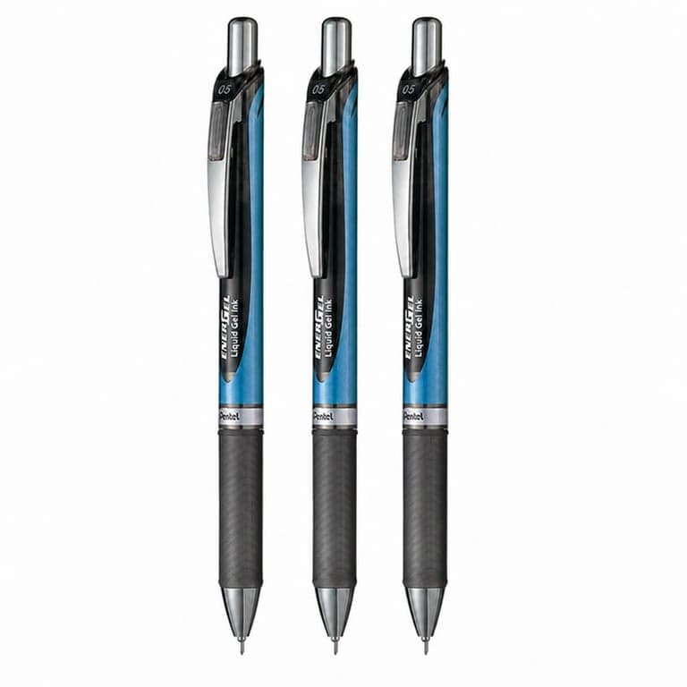 Pentel EnerGel XM Click BLN75 rollertoll fekete tinta 0,5 mm-es hegy csomag — 3 db-os szett