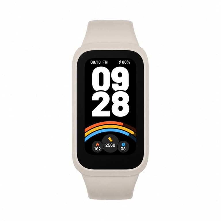 Xiaomi Smart Band 9 Active okoskarkötő, 1,47" TFT kijelző, 18 napos üzemidő, 5ATM - fehér — töltőkábel nélkül (állapot: lásd a 2. képet)