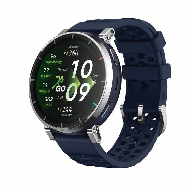 Amazfit Active 3 Premium 45 mm GPS Okosóra, 1,32" AMOLED Zafír Kijelző, 4GB, NFC, Offline — USB kábel nélkül (állapot: lásd a 2. képet)