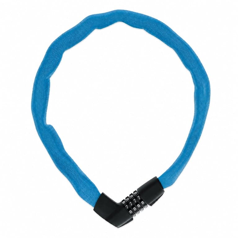 ABUS Tresor 1385 láncos lakat, számzáras, 7 mm-es négyzetes acéllánc — hibás, alkatrésznek: ismeretlen nyitókód (állapot: lásd a 2. képet)