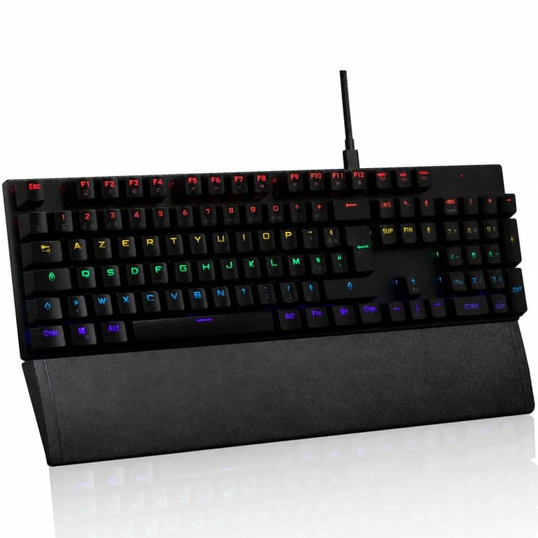 The G-Lab Keyz Carbon Ex mechanikus gaming billentyűzet, RGB háttérvilágítás, kék — Használat nyomai láthatók (állapot: lásd a 2. képet)