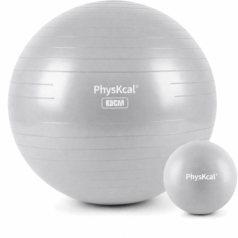 PhysKcal tornalabda és pilates labda szett, anti-burst - szürke - 65 cm + 23 cm — hiányzó pumpa (állapot: lásd a 2. képet)