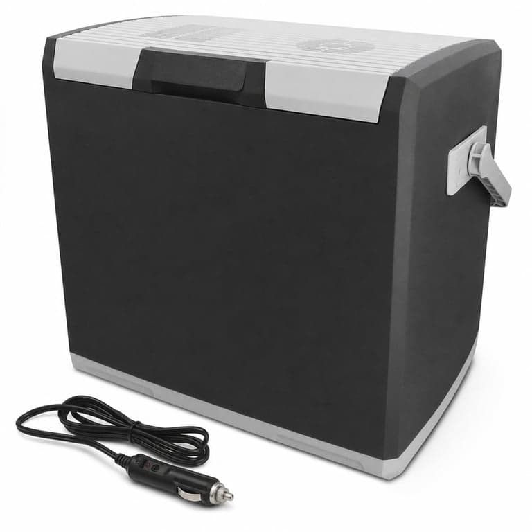 AEG KK 28 Termoelektromos Hűtőtáska 28 L, 12V/230V, hordozható, kemping — hibás, részben működik: hibás tápkábel (állapot: lásd a 2. képet)