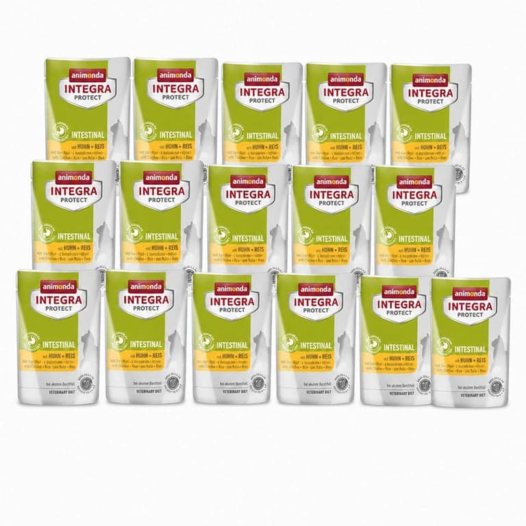 Animonda Integra Protect Intestinal nedves macskaeledel csirkével és rizzsel, diétás táp felnőtt macskáknak, 23 x 85 g (hiányos csomag: — 23 db-os szett