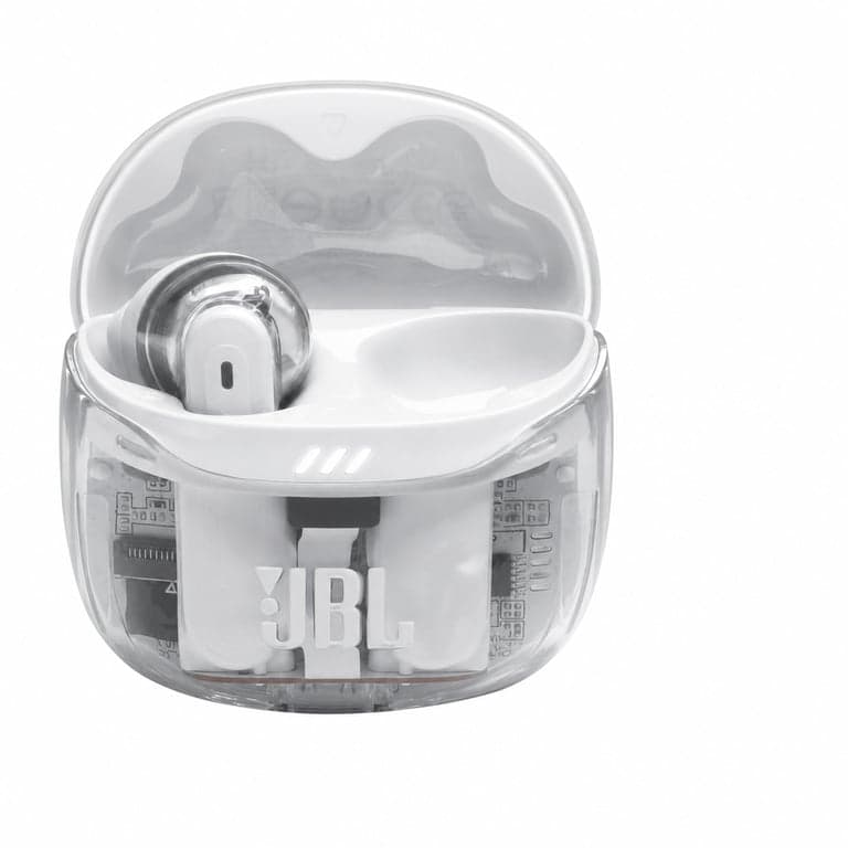 JBL Tune Flex Ghost 2 vezeték nélküli fülhallgató ANC-vel, 48 h, IP54 - fehér — USB töltőkábel nélkül (állapot: lásd a 2. képet)