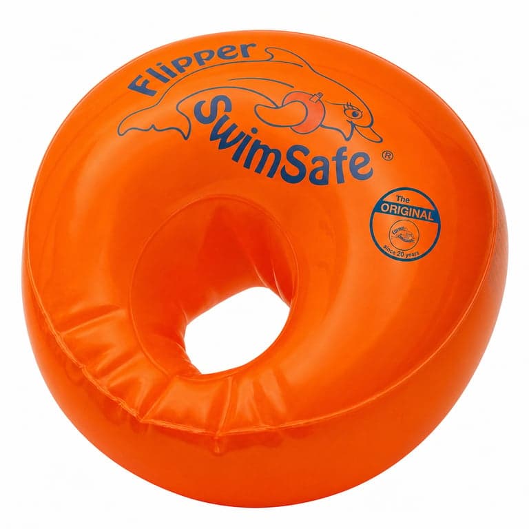 Flipper SwimSafe 1010 karúszó narancssárga PE habmaggal 1-6 éves korig 30x20 cm — 2ből- az egyik kar úszó (állapot: lásd a 2. képet)