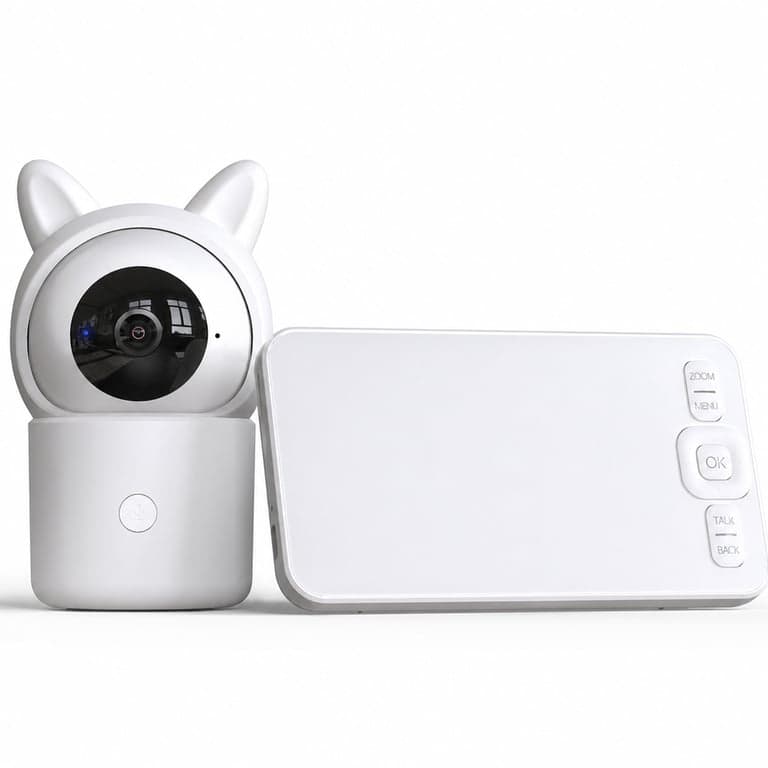 ieGeek 1080P Babyphone Kamera 5 colos kijelző nélkül (hiányos), PTZ 360° forgatás — A kijelző hiányzik (állapot: lásd a 2. képet)