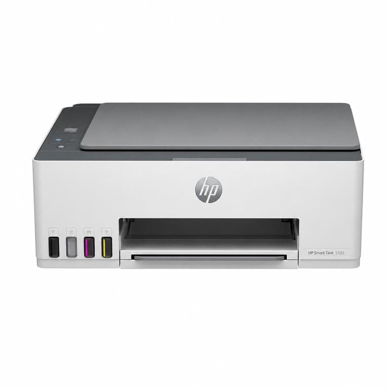 HP Smart Tank 5105 1F3Y3A 3 az 1-ben színes tintasugaras multifunkciós — majdnem üres cián tinta nélkül (állapot: lásd a 2. képet)