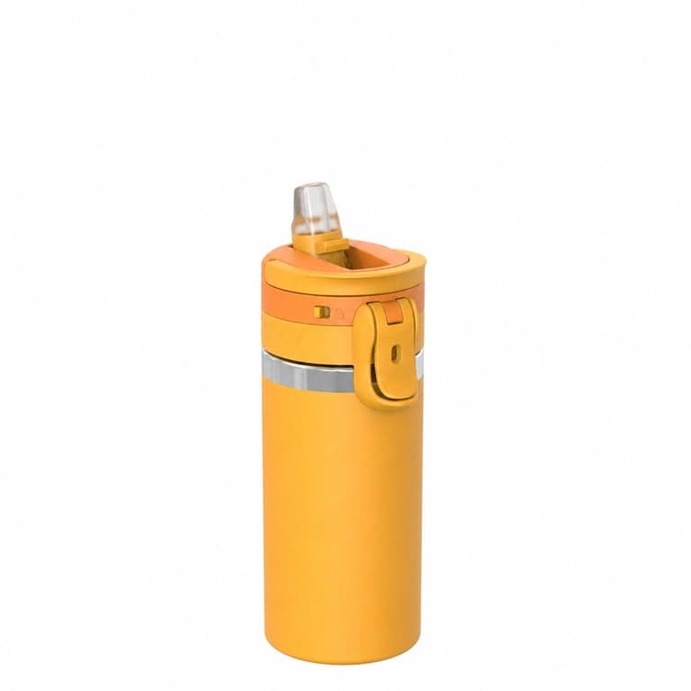 Super Sparrow TouchFlow gyermek termosz kulacs szívószállal, 500 ml, sárga – hibás — hibás, részben működik (állapot: lásd a 2. képet)