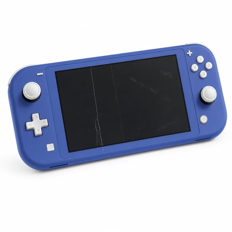 Nintendo Switch Lite Kék - Hordozható Játékkonzol Gyerekeknek — hibás, alkatrésznek: törött kijelző, nem működik (állapot: lásd a 2. képet)