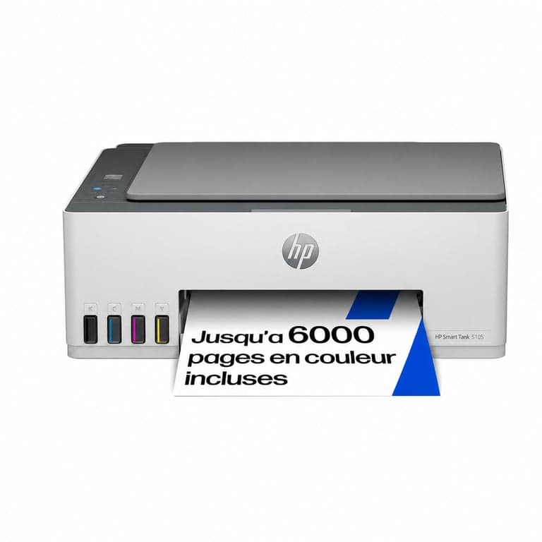 HP Smart Tank 5105 3 az 1-ben Színes Tintasugaras Multifunkciós Nyomtató WLAN — Tinta készlet hiányzik (állapot: lásd a 2. képet)