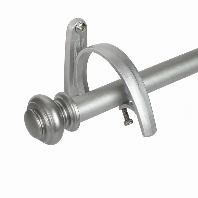 Decopolitan Dupla Függönyrúd Urna Végzáróval, Antik Ezüst, 91-183 cm (36-72"), 1 db Rúd (Hiányos Szett, Használt)