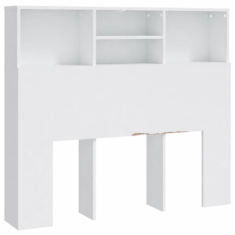 vidaXL Fehér Áthidaló Tárolószekrény 120x19x103,5 cm - Hibás — hibás, részben működik: törött hátlapelem (állapot: lásd a 2. képet)