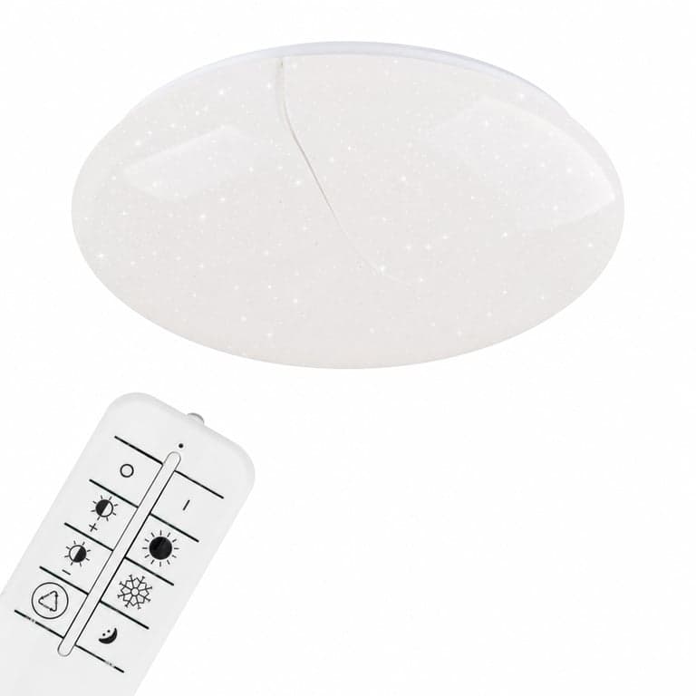 BRILONER LED mennyezeti lámpa csillagos mintával, dimmelhető, állítható — a búra külsejénél törött nélkül (állapot: lásd a 2. képet)